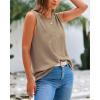 imageBTFBM Womens Sleeveless Sweater Vest 2025 Summer Crew Neck Ribbed Knit Lightweight Pullover Casual Loose Fit Tank TopsKhaki