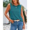 imageBTFBM Womens Sleeveless Sweater Vest 2025 Summer Crew Neck Ribbed Knit Lightweight Pullover Casual Loose Fit Tank TopsLake Blue