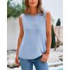 imageBTFBM Womens Sleeveless Sweater Vest 2025 Summer Crew Neck Ribbed Knit Lightweight Pullover Casual Loose Fit Tank TopsLight Blue