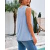imageBTFBM Womens Sleeveless Sweater Vest 2025 Summer Crew Neck Ribbed Knit Lightweight Pullover Casual Loose Fit Tank TopsLight Blue