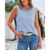 imageBTFBM Womens Sleeveless Sweater Vest 2025 Summer Crew Neck Ribbed Knit Lightweight Pullover Casual Loose Fit Tank TopsLight Blue