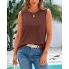 imageBTFBM Womens Sleeveless Sweater Vest 2025 Summer Crew Neck Ribbed Knit Lightweight Pullover Casual Loose Fit Tank TopsLight Brown