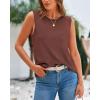 imageBTFBM Womens Sleeveless Sweater Vest 2025 Summer Crew Neck Ribbed Knit Lightweight Pullover Casual Loose Fit Tank TopsLight Brown