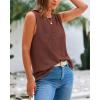 imageBTFBM Womens Sleeveless Sweater Vest 2025 Summer Crew Neck Ribbed Knit Lightweight Pullover Casual Loose Fit Tank TopsLight Brown