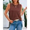 imageBTFBM Womens Sleeveless Sweater Vest 2025 Summer Crew Neck Ribbed Knit Lightweight Pullover Casual Loose Fit Tank TopsLight Brown