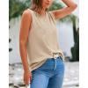 imageBTFBM Womens Sleeveless Sweater Vest 2025 Summer Crew Neck Ribbed Knit Lightweight Pullover Casual Loose Fit Tank TopsLight Khaki