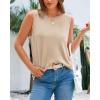imageBTFBM Womens Sleeveless Sweater Vest 2025 Summer Crew Neck Ribbed Knit Lightweight Pullover Casual Loose Fit Tank TopsLight Khaki