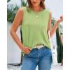 imageBTFBM Womens Sleeveless Sweater Vest 2025 Summer Crew Neck Ribbed Knit Lightweight Pullover Casual Loose Fit Tank TopsMint Green