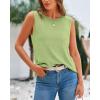 imageBTFBM Womens Sleeveless Sweater Vest 2025 Summer Crew Neck Ribbed Knit Lightweight Pullover Casual Loose Fit Tank TopsMint Green