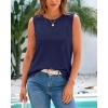imageBTFBM Womens Sleeveless Sweater Vest 2025 Summer Crew Neck Ribbed Knit Lightweight Pullover Casual Loose Fit Tank TopsNavy