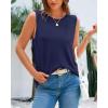 imageBTFBM Womens Sleeveless Sweater Vest 2025 Summer Crew Neck Ribbed Knit Lightweight Pullover Casual Loose Fit Tank TopsNavy