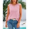 imageBTFBM Womens Sleeveless Sweater Vest 2025 Summer Crew Neck Ribbed Knit Lightweight Pullover Casual Loose Fit Tank TopsPink