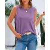 imageBTFBM Womens Sleeveless Sweater Vest 2025 Summer Crew Neck Ribbed Knit Lightweight Pullover Casual Loose Fit Tank TopsPurple