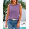 imageBTFBM Womens Sleeveless Sweater Vest 2025 Summer Crew Neck Ribbed Knit Lightweight Pullover Casual Loose Fit Tank TopsPurple