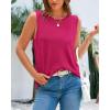 imageBTFBM Womens Sleeveless Sweater Vest 2025 Summer Crew Neck Ribbed Knit Lightweight Pullover Casual Loose Fit Tank TopsRose Red