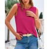 imageBTFBM Womens Sleeveless Sweater Vest 2025 Summer Crew Neck Ribbed Knit Lightweight Pullover Casual Loose Fit Tank TopsRose Red