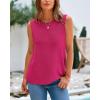 imageBTFBM Womens Sleeveless Sweater Vest 2025 Summer Crew Neck Ribbed Knit Lightweight Pullover Casual Loose Fit Tank TopsRose Red