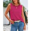imageBTFBM Womens Sleeveless Sweater Vest 2025 Summer Crew Neck Ribbed Knit Lightweight Pullover Casual Loose Fit Tank TopsRose Red