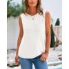 imageBTFBM Womens Sleeveless Sweater Vest 2025 Summer Crew Neck Ribbed Knit Lightweight Pullover Casual Loose Fit Tank TopsWhite