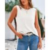 imageBTFBM Womens Sleeveless Sweater Vest 2025 Summer Crew Neck Ribbed Knit Lightweight Pullover Casual Loose Fit Tank TopsWhite