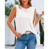 imageBTFBM Womens Sleeveless Sweater Vest 2025 Summer Crew Neck Ribbed Knit Lightweight Pullover Casual Loose Fit Tank TopsWhite
