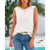 imageBTFBM Womens Sleeveless Sweater Vest 2025 Summer Crew Neck Ribbed Knit Lightweight Pullover Casual Loose Fit Tank TopsWhite