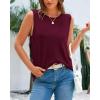 imageBTFBM Womens Sleeveless Sweater Vest 2025 Summer Crew Neck Ribbed Knit Lightweight Pullover Casual Loose Fit Tank TopsWine Red