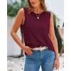 imageBTFBM Womens Sleeveless Sweater Vest 2025 Summer Crew Neck Ribbed Knit Lightweight Pullover Casual Loose Fit Tank TopsWine Red