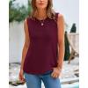 imageBTFBM Womens Sleeveless Sweater Vest 2025 Summer Crew Neck Ribbed Knit Lightweight Pullover Casual Loose Fit Tank TopsWine Red