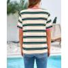 imageBTFBM Womens Summer Tops 2025 Crewneck Short Sleeve Striped T Shirts Casual Loose Lightweight Color Block Basic TeeDark Green Pink