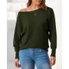 imageBTFBM Womens Trendy Off Shoulder Sweater 2024 Fall Long Sleeve Casual Loose Tunics Asymmetrical Pullover Going Out TopsArmy Green