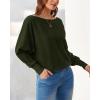 imageBTFBM Womens Trendy Off Shoulder Sweater 2024 Fall Long Sleeve Casual Loose Tunics Asymmetrical Pullover Going Out TopsArmy Green