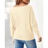 imageBTFBM Womens Trendy Off Shoulder Sweater 2024 Fall Long Sleeve Casual Loose Tunics Asymmetrical Pullover Going Out TopsBeige White