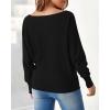 imageBTFBM Womens Trendy Off Shoulder Sweater 2024 Fall Long Sleeve Casual Loose Tunics Asymmetrical Pullover Going Out TopsBlack