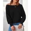 imageBTFBM Womens Trendy Off Shoulder Sweater 2024 Fall Long Sleeve Casual Loose Tunics Asymmetrical Pullover Going Out TopsBlack