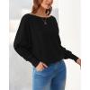 imageBTFBM Womens Trendy Off Shoulder Sweater 2024 Fall Long Sleeve Casual Loose Tunics Asymmetrical Pullover Going Out TopsBlack