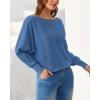 imageBTFBM Womens Trendy Off Shoulder Sweater 2024 Fall Long Sleeve Casual Loose Tunics Asymmetrical Pullover Going Out TopsBlue Grey