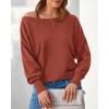 imageBTFBM Womens Trendy Off Shoulder Sweater 2024 Fall Long Sleeve Casual Loose Tunics Asymmetrical Pullover Going Out TopsBrick Red