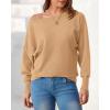 imageBTFBM Womens Trendy Off Shoulder Sweater 2024 Fall Long Sleeve Casual Loose Tunics Asymmetrical Pullover Going Out TopsKhaki