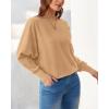 imageBTFBM Womens Trendy Off Shoulder Sweater 2024 Fall Long Sleeve Casual Loose Tunics Asymmetrical Pullover Going Out TopsKhaki