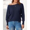 imageBTFBM Womens Trendy Off Shoulder Sweater 2024 Fall Long Sleeve Casual Loose Tunics Asymmetrical Pullover Going Out TopsNavy