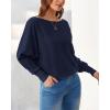 imageBTFBM Womens Trendy Off Shoulder Sweater 2024 Fall Long Sleeve Casual Loose Tunics Asymmetrical Pullover Going Out TopsNavy