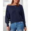 imageBTFBM Womens Trendy Off Shoulder Sweater 2024 Fall Long Sleeve Casual Loose Tunics Asymmetrical Pullover Going Out TopsNavy