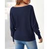 imageBTFBM Womens Trendy Off Shoulder Sweater 2024 Fall Long Sleeve Casual Loose Tunics Asymmetrical Pullover Going Out TopsNavy