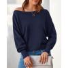 imageBTFBM Womens Trendy Off Shoulder Sweater 2024 Fall Long Sleeve Casual Loose Tunics Asymmetrical Pullover Going Out TopsNavy