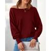 imageBTFBM Womens Trendy Off Shoulder Sweater 2024 Fall Long Sleeve Casual Loose Tunics Asymmetrical Pullover Going Out TopsWine Red