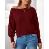 imageBTFBM Womens Trendy Off Shoulder Sweater 2024 Fall Long Sleeve Casual Loose Tunics Asymmetrical Pullover Going Out TopsWine Red