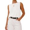 imageBTFBM Womens Sleeveless Sweater Vest 2025 Summer Crew Neck Ribbed Knit Lightweight Pullover Casual Loose Fit Tank TopsWhite