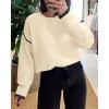 imageBTFBM Fall Sweaters for Women 2025 Trendy Casual Crew Neck Long Sleeve Loose Ribbed Knit Sweater Pullover Jumper TopsSolid Beige