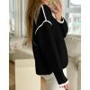 imageBTFBM Fall Sweaters for Women 2025 Trendy Casual Crew Neck Long Sleeve Loose Ribbed Knit Sweater Pullover Jumper TopsSolid Black
